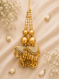 Luxury Handmade Golden Bridal Latkan Pair with Crystal Beads for Lehenga, Saree, Dupatta & Blouse | Designer Tassel Latkan