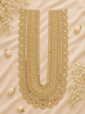 Luxury Handmade Pearl Mirror Work Embroidered Neck Patch for Blouse, Kurti, Lehenga & Saree | Designer U-Neck Appliqué