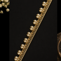Golden Handmade Pearl Floral Lace Border (9 mtr) – Designer Ethnic Lace Trim for Saree, Lehenga & Dupatta