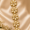 Handmade Pearl Floral Lace Border (9 mtr) – Golden Designer Flower Lace for Saree, Lehenga & Dupatta