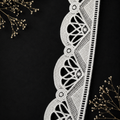 Premium Dryable White Geometric Cutwork Lace Border – Elegant Embroidered Cotton Lace for Kurtis, Dresses & Sarees