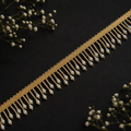 Golden Pearl Latkan Lace Trim (8 mtr) – Designer Hanging Tassel Border for Saree, Lehenga, Dupatta & Blouse