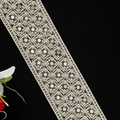 Off White Handmade Pearl & Mirror Lace (9 mtr) – Designer Ethnic Border Trim for Saree, Lehenga & Dupatta