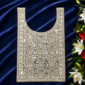 Premium Mirror Work Neck Patch with Handcrafted Lace Embroidery | Golden
