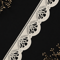 Premium Dryable White Scalloped Geometric Lace Border (15 mtr) – Elegant Embroidered Cutwork Cotton Lace for Kurtis, Dresses & Sarees